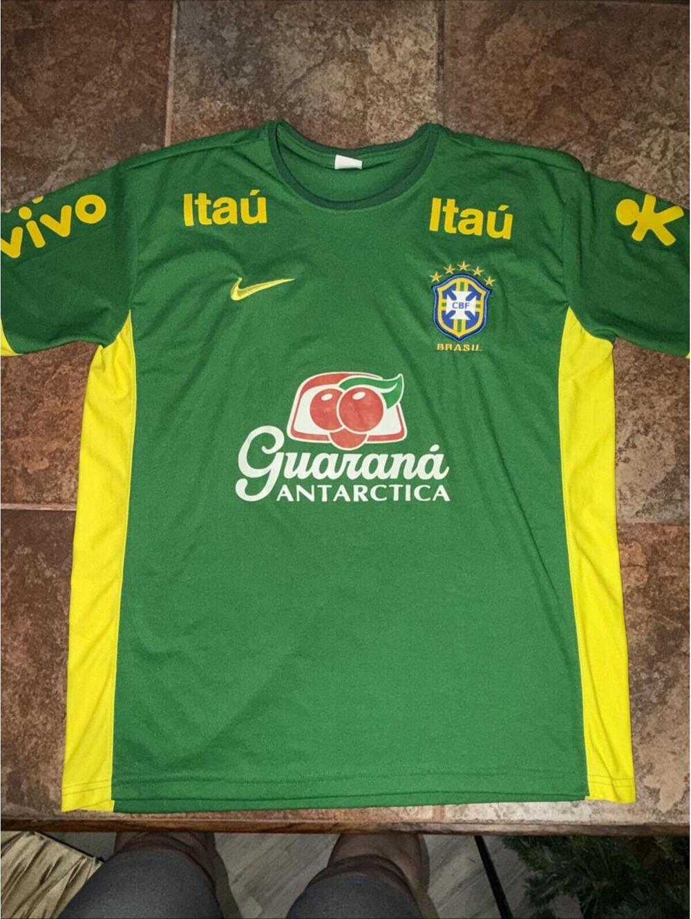 Nike Brazil Antarctica National Team Training Pre-Match Green Jersey Size Large